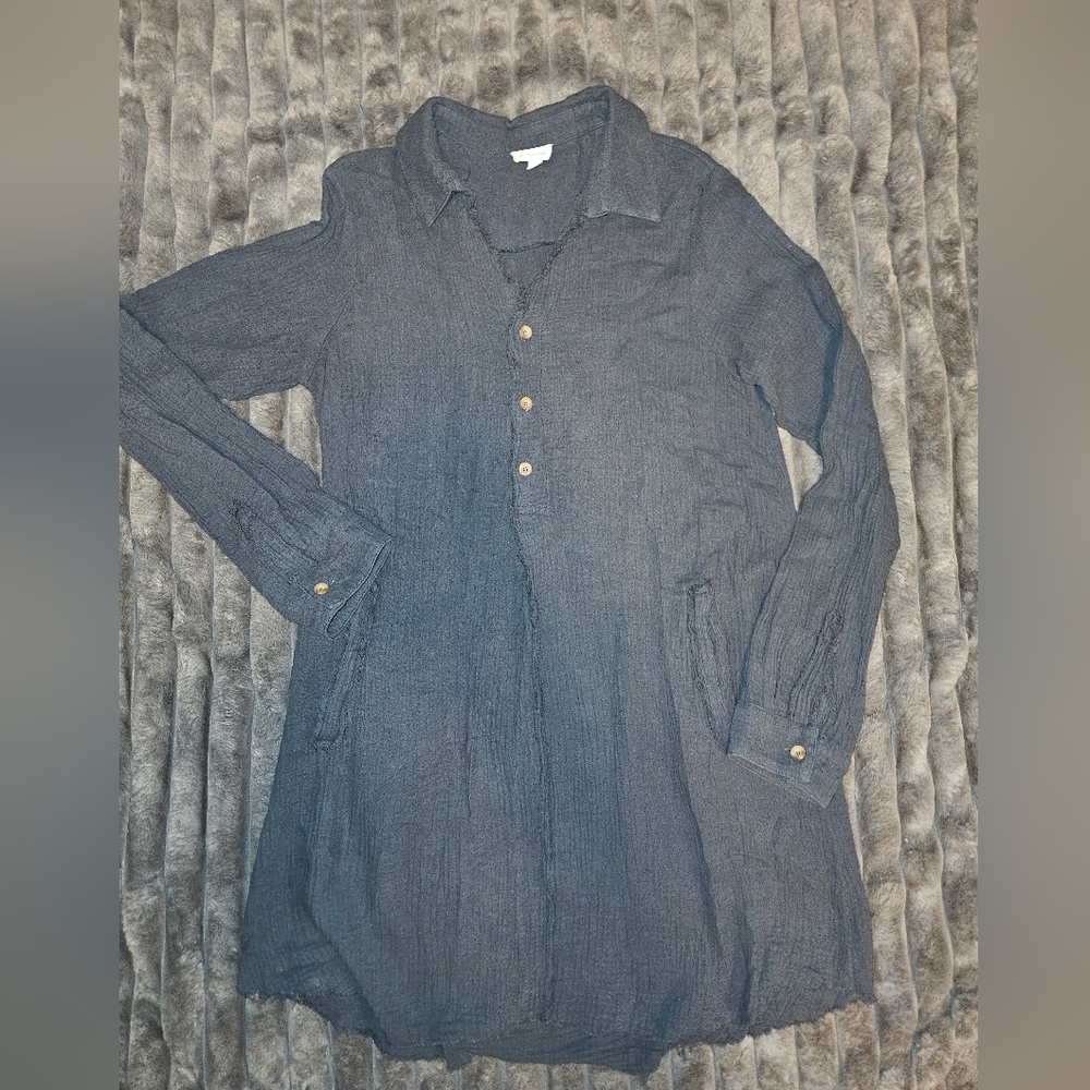Hem & Thread Navy Button Down Dress